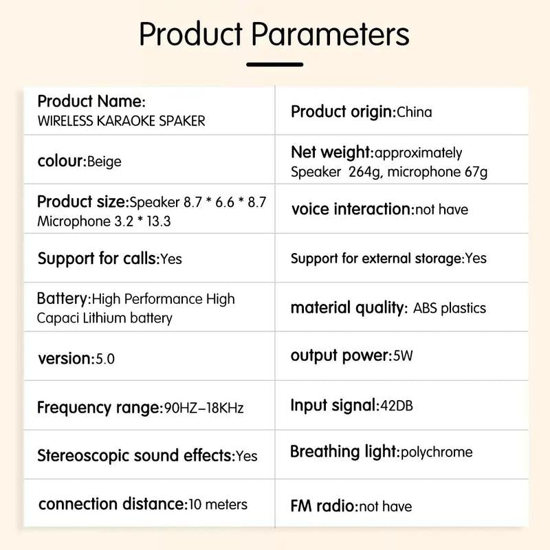 Karaoke Audio Wireless Speaker with Microphone