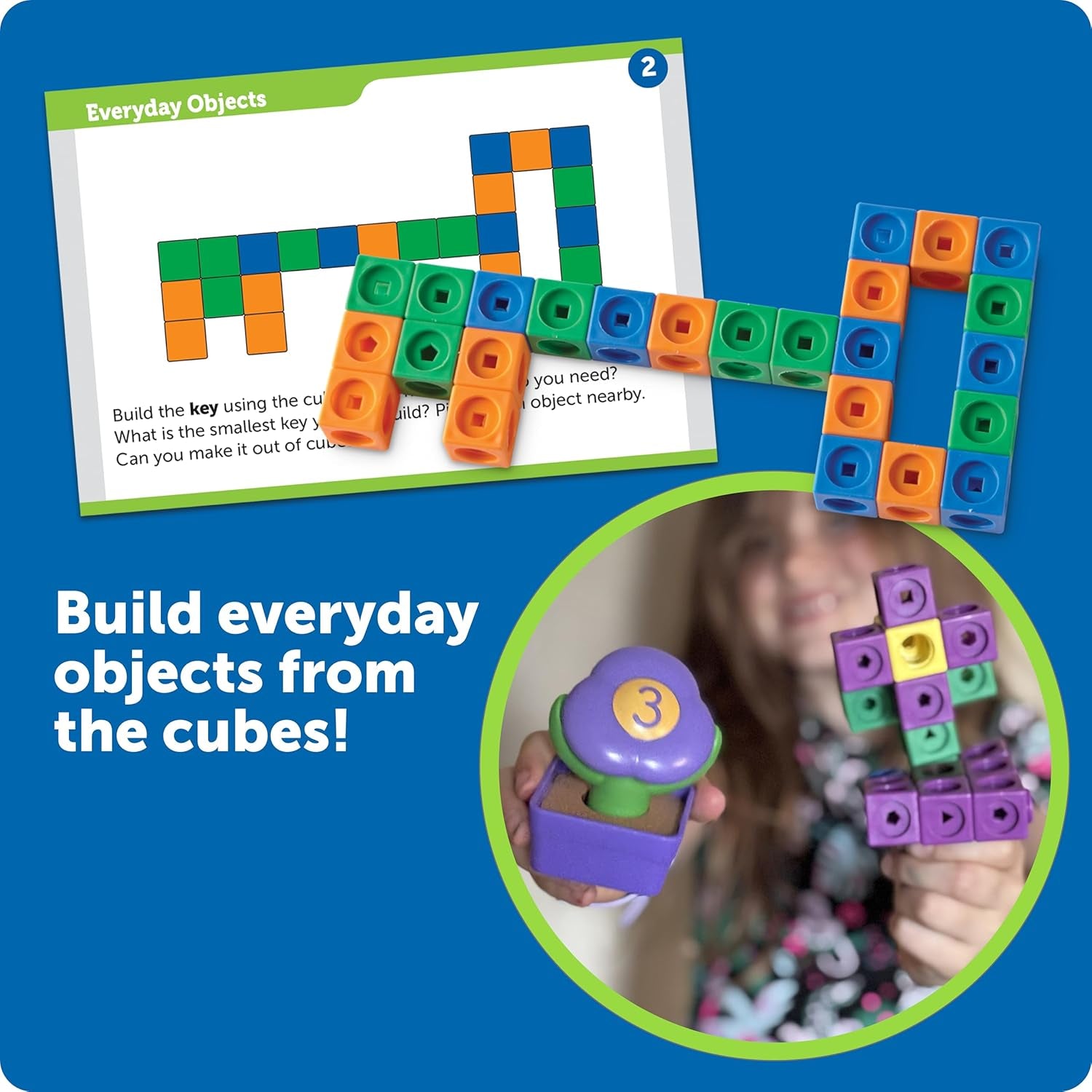 STEM Explorers Mathlink Builders - 100 Pieces, Ages 5+ Kindergarten STEM Activities, Math Activity Set and Games for Kids, Mathlink Cubes Activity Set