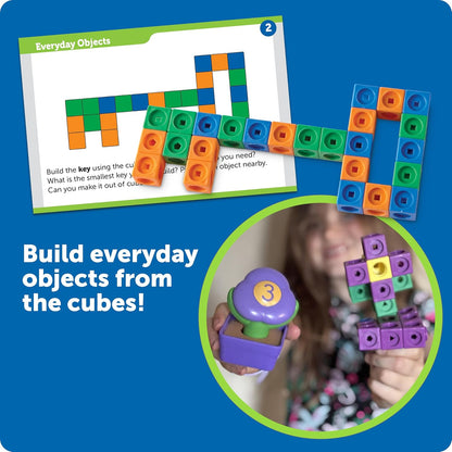 STEM Explorers Mathlink Builders - 100 Pieces, Ages 5+ Kindergarten STEM Activities, Math Activity Set and Games for Kids, Mathlink Cubes Activity Set